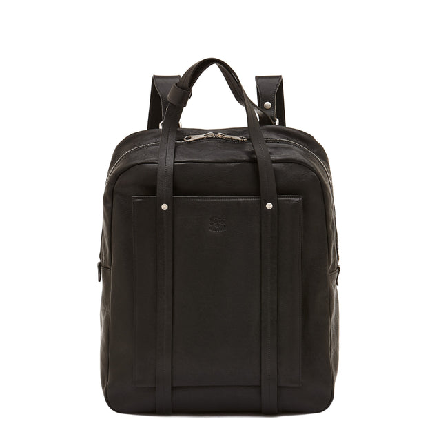 Trebbio | Men's backpack in vintage leather color black