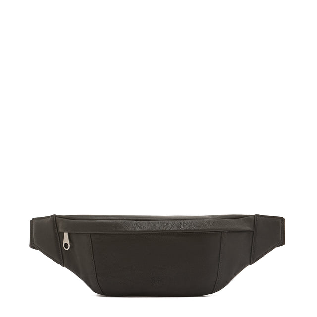 Cestello | Marsupio da uomo in pelle invecchiata colore nero