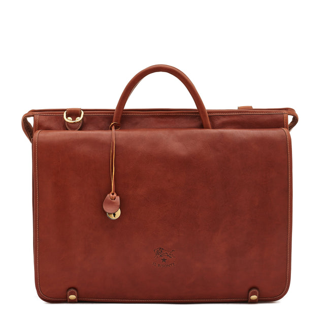 Wanny | Men's briefcase in vintage leather color sepia