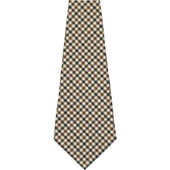 Abraham Moon Gun Club Check Bespoke Wool Tie Beige