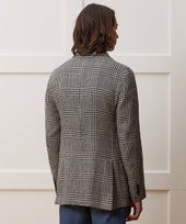 Italian Linen Silk Sport Coat In Glen Plaid
