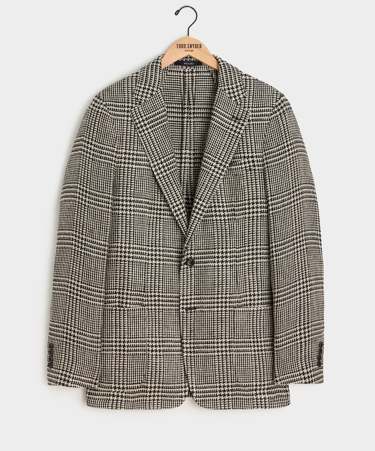 Italian Linen Silk Sport Coat In Glen Plaid