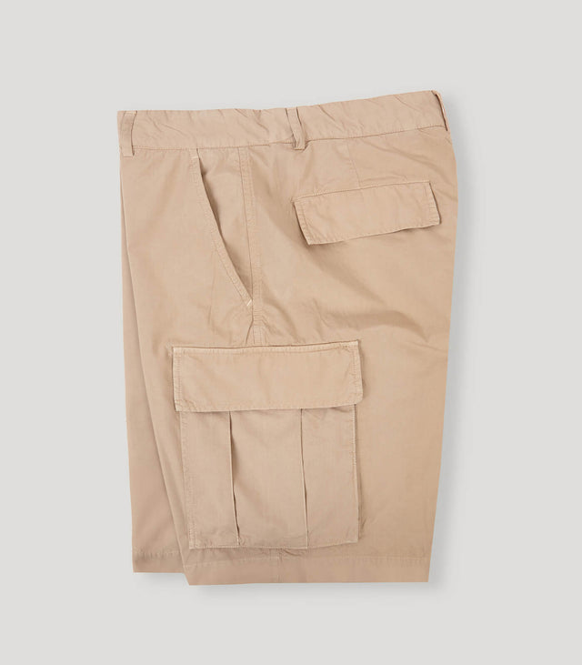 Beige Popelin Cargo Short