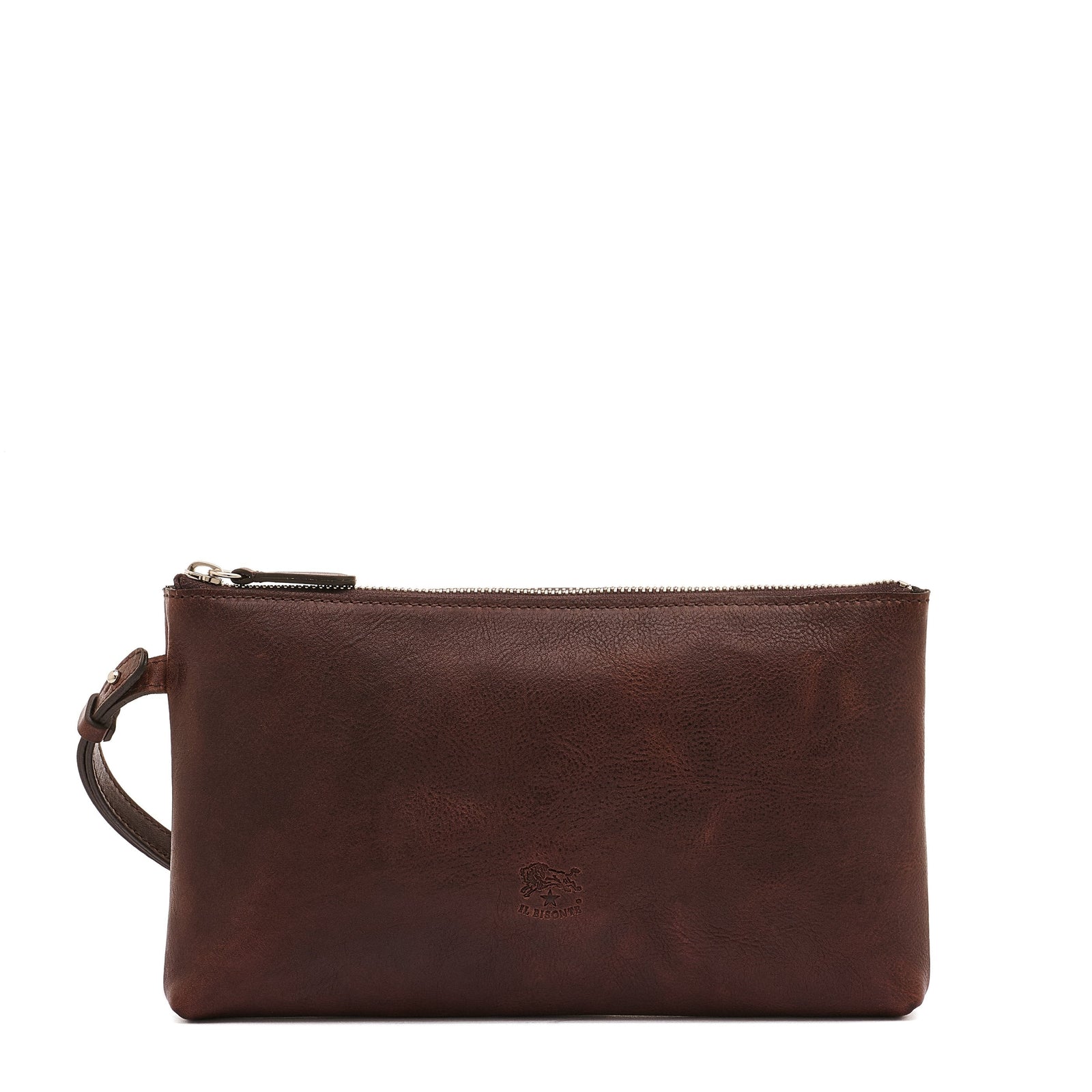 Oriuolo Pochette Da Uomo In Pelle Invecchiata Colore Caff