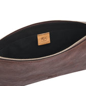 Oriuolo Pochette Da Uomo In Pelle Invecchiata Colore Caff