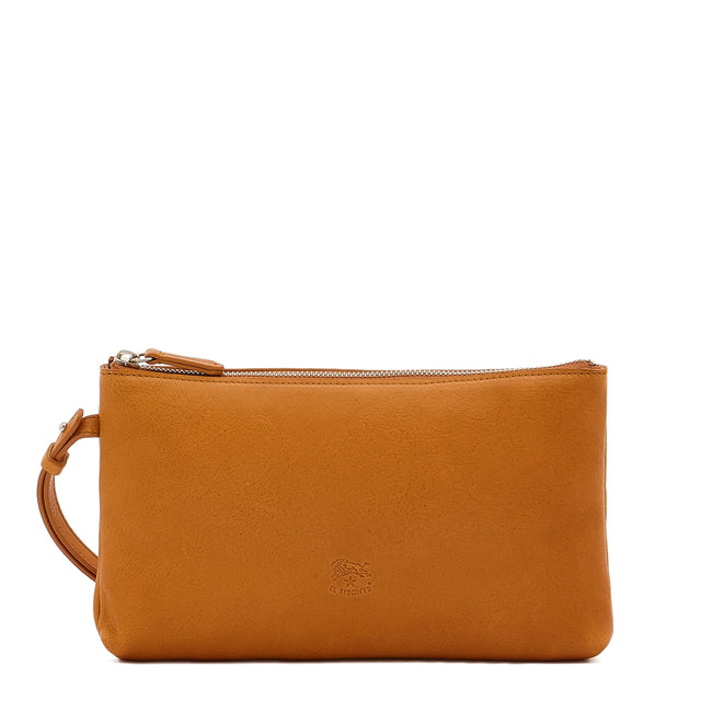 Oriuolo | Pochette da uomo in pelle invecchiata colore naturale