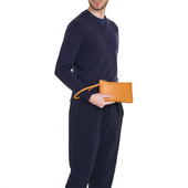 Oriuolo Pochette Da Uomo In Pelle Invecchiata Colore Naturale