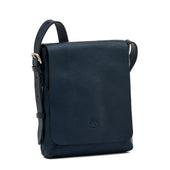 Brolio Borsa A Tracolla Da Uomo In Pelle Invecchiata Colore Blu Mezzanotte