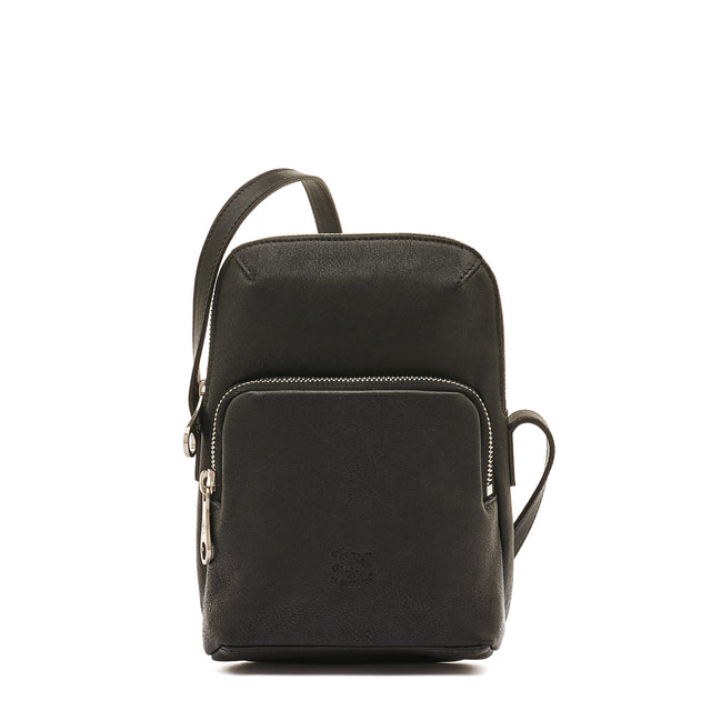 Duccio | Borsa a tracolla da uomo in pelle invecchiata colore nero