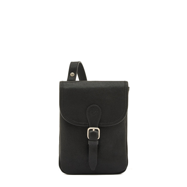 Linea 1990 | Borsa a tracolla da uomo in pelle invecchiata colore nero