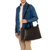 Galileo Borsa Da Viaggio Da Uomo In Pelle Invecchiata Colore Nero