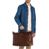 Galileo Borsa Da Viaggio Da Uomo In Pelle Invecchiata Colore Caff