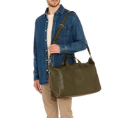 Galileo Borsa Da Viaggio Da Uomo In Pelle Invecchiata Colore Bosco