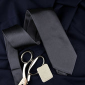 Plain Repp Bespoke Silk Tie Grey