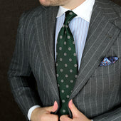 Shibumi Flower Jacquard Silk Tie Hand Rolled