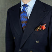 Ukiyo E Silk Pocket Square Beni Chochin 40x40cm