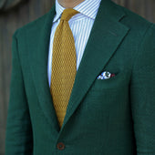 Zigzag Silk Knit Tie