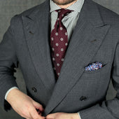 Shibumi Flower Jacquard Silk Tie Hand Rolled