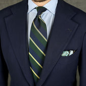Striped Grenadine Garza Fina Silk Tie Forest
