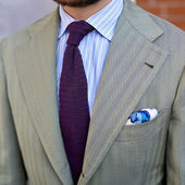 Crunchy Silk Knit Tie Eggplant