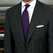 Grenadine Garza Grossa Tie Eggplant Hand Rolled