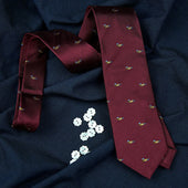 Vintage Bespoke Animal Crest Silk Tie