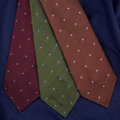 Dotted Grenadine Garza Fina Bespoke Tie Burgundy Grey