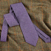 Herringbone Cashmere Bespoke Tie Purple