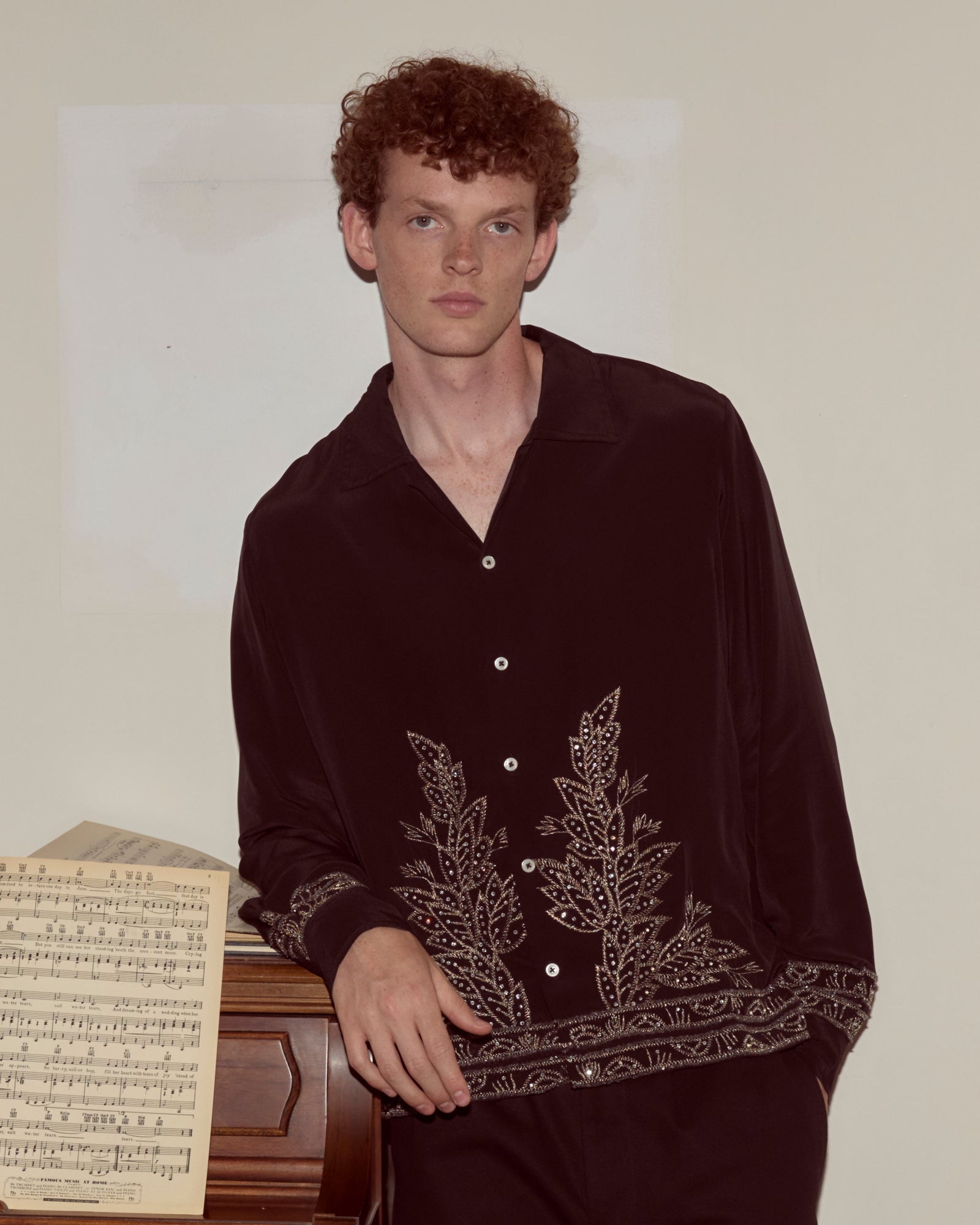 Beaded Epoque Long Sleeve Shirt