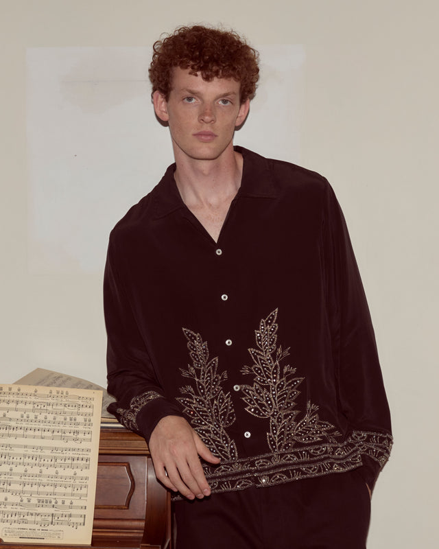 Beaded Epoque Long Sleeve Shirt