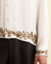 Beaded Wheat Flower Long Sleeve Shirt