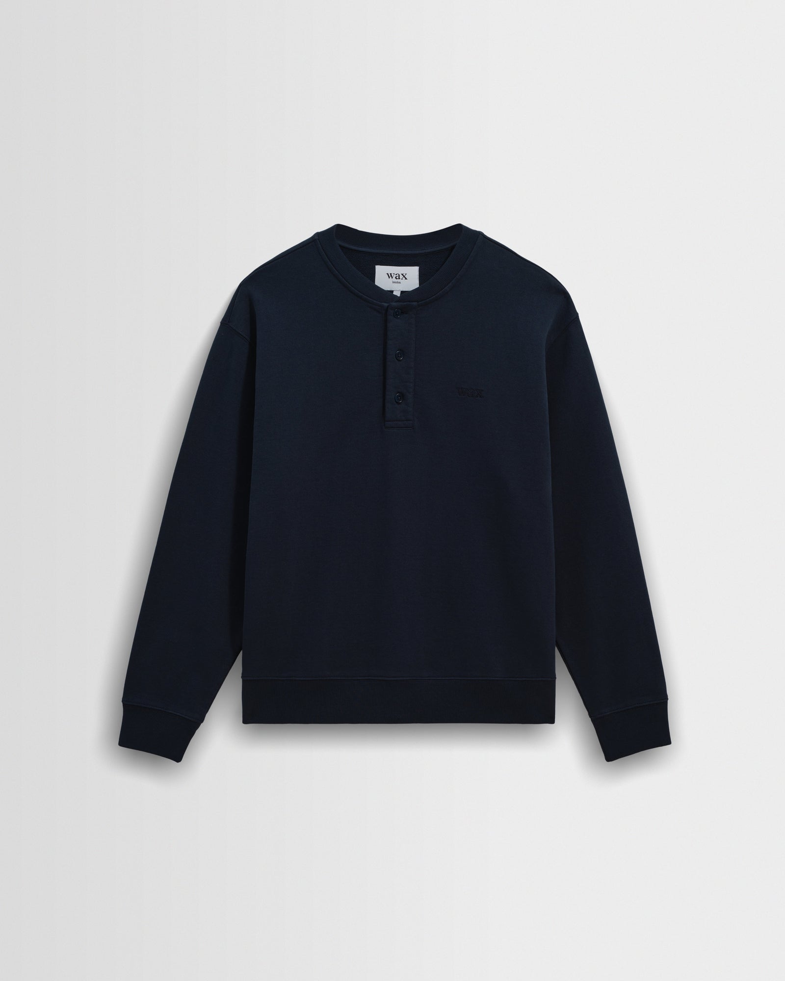Bedford Washed Loopback Organic Cotton Henley Sweatshirt