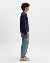 Bedford Washed Loopback Organic Cotton Henley Sweatshirt