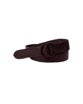 Braided Kangaroo Leather Belt - Brown