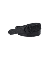 Braided Kangaroo Leather Belt - Black