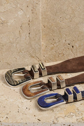 Texas Belt - - Suede/Leather - Tobacco
