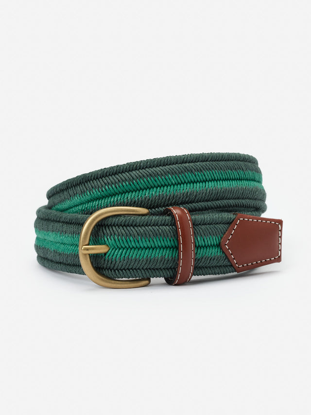 Dk_Green/Green Stripe Ray Belt | Men's Belts | J.McLaughlin