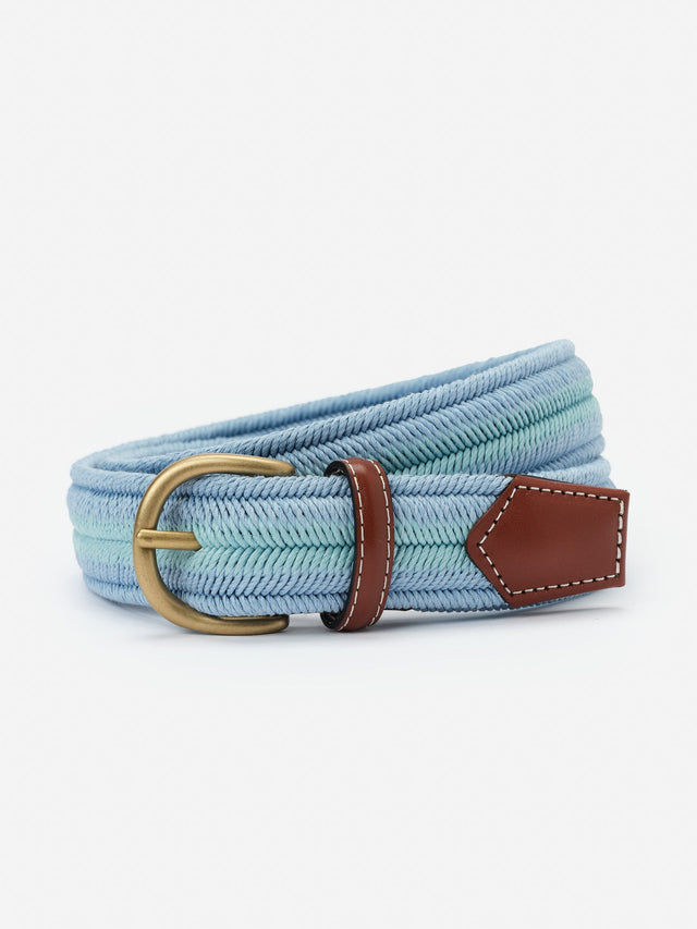 Lt_Blue/Aqua Stripe Ray Belt | Men's Belts | J.McLaughlin