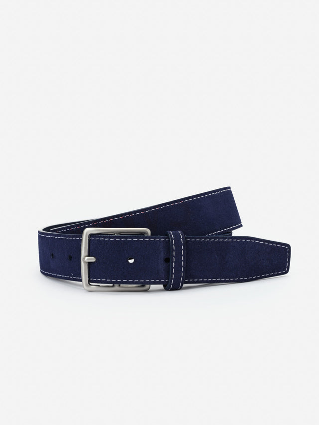 Navy Solid Suede Belt | Men's Belts | J.McLaughlin