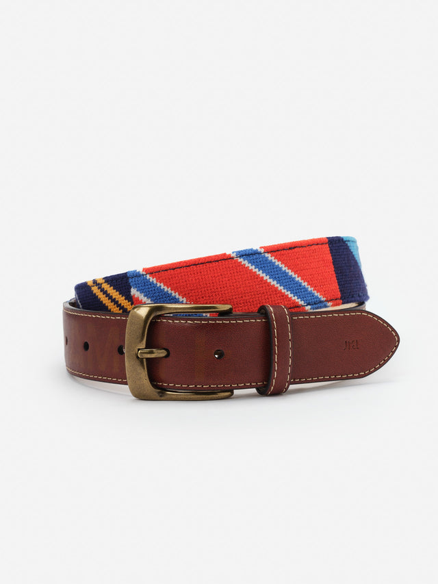 Brown/Multi Stripe Needlepoint Belt | Men's Belts | J.McLaughlin