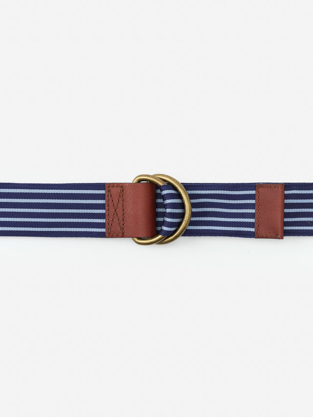 Navy/Blue Stripe Ribbon Belt | Men's Belts | J.McLaughlin