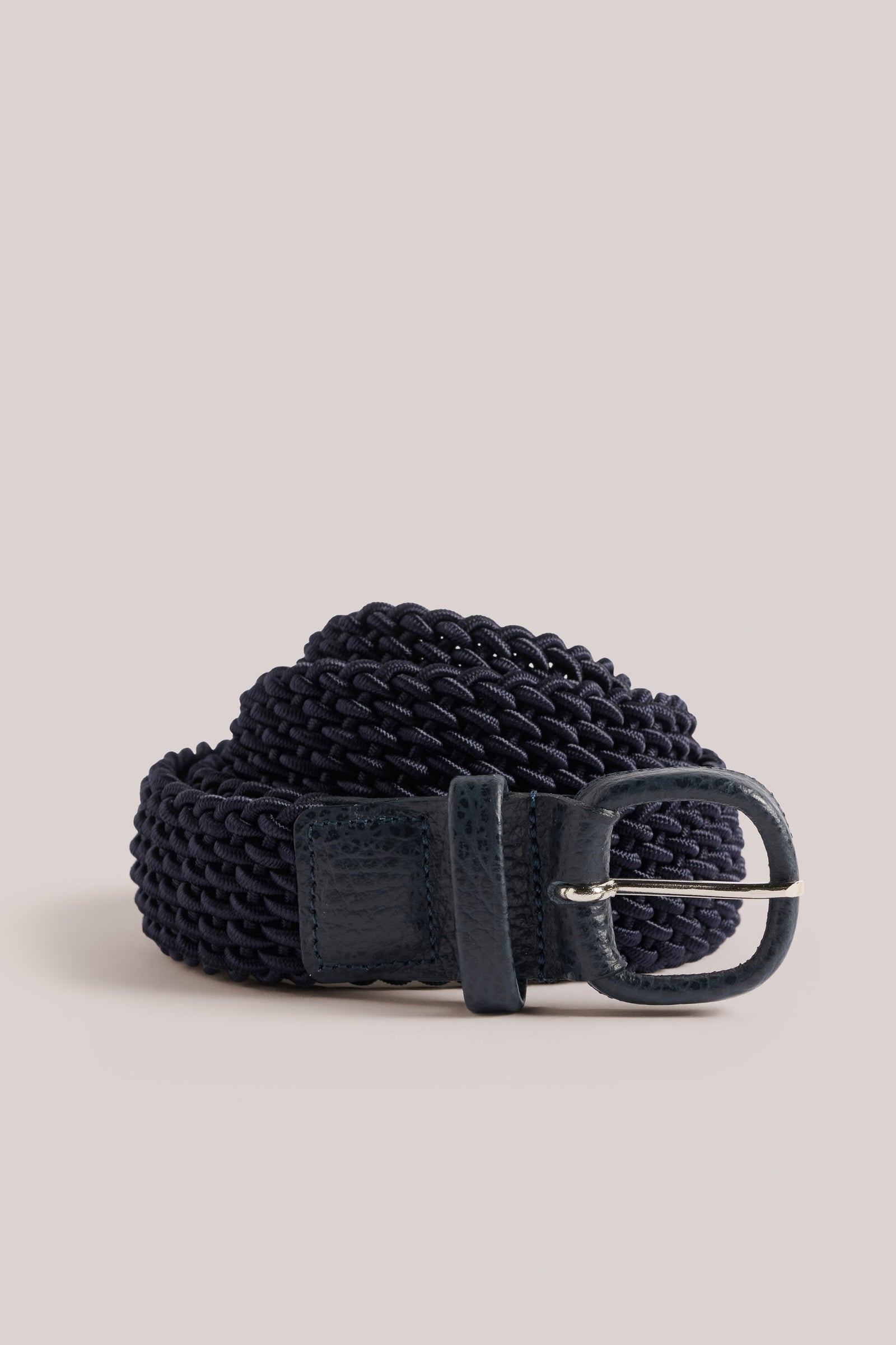 Woven Belt Elastic Leather Blue