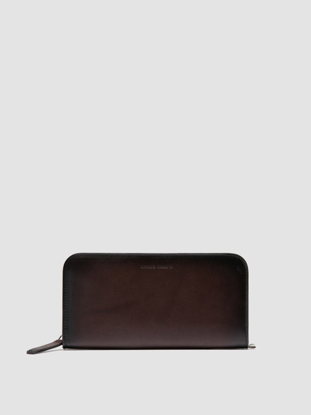 BERGE’ 01 - Brown Zip Around Leather Wallet