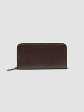 BERGE’ 01 - Dark Brown Zip Around Leather Wallet