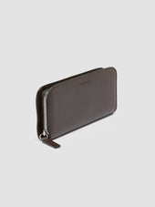 BERGE’ 01 - Dark Brown Zip Around Leather Wallet