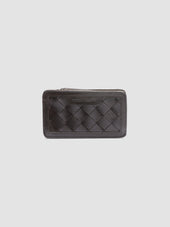 BERGE’ 103 - Brown Woven Leather Card Holder