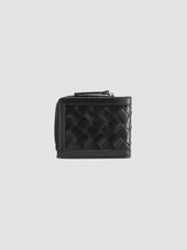 BERGE’ 104 - Black Woven Leather Bifold Wallet