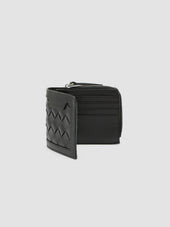 BERGE’ 104 - Black Woven Leather Bifold Wallet