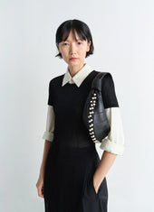 Mini Fortune Bag With Beads In Leather