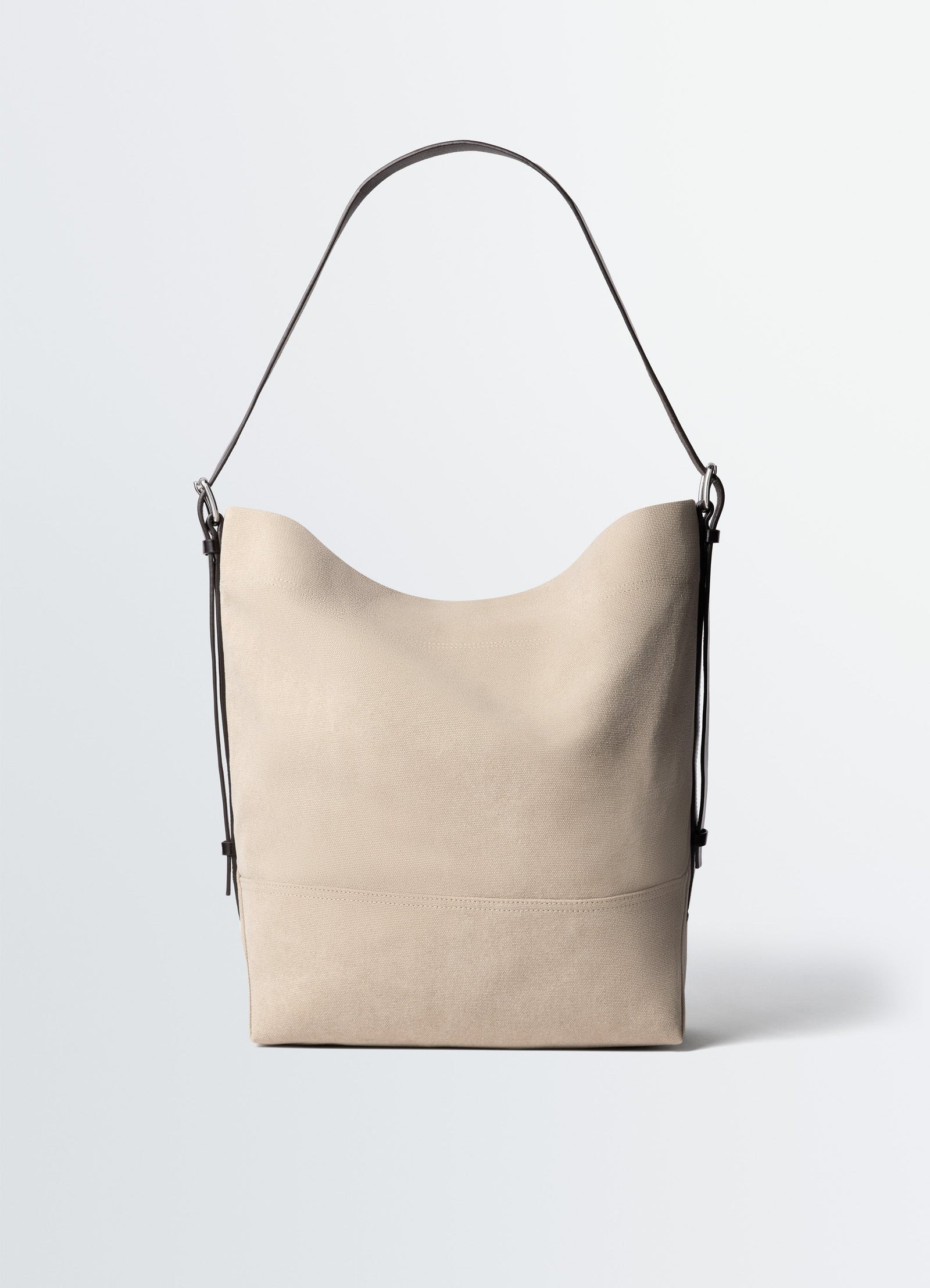 Belted Tote Bag In Cotton Canvas
